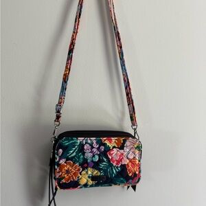 Vera Bradley Multicolor Tropical Floral Full Crossbody Wallet Bag